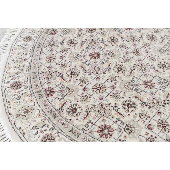 Bokara Rug Co., Inc. HandKnotted HighQuality Beige and Ivory Round